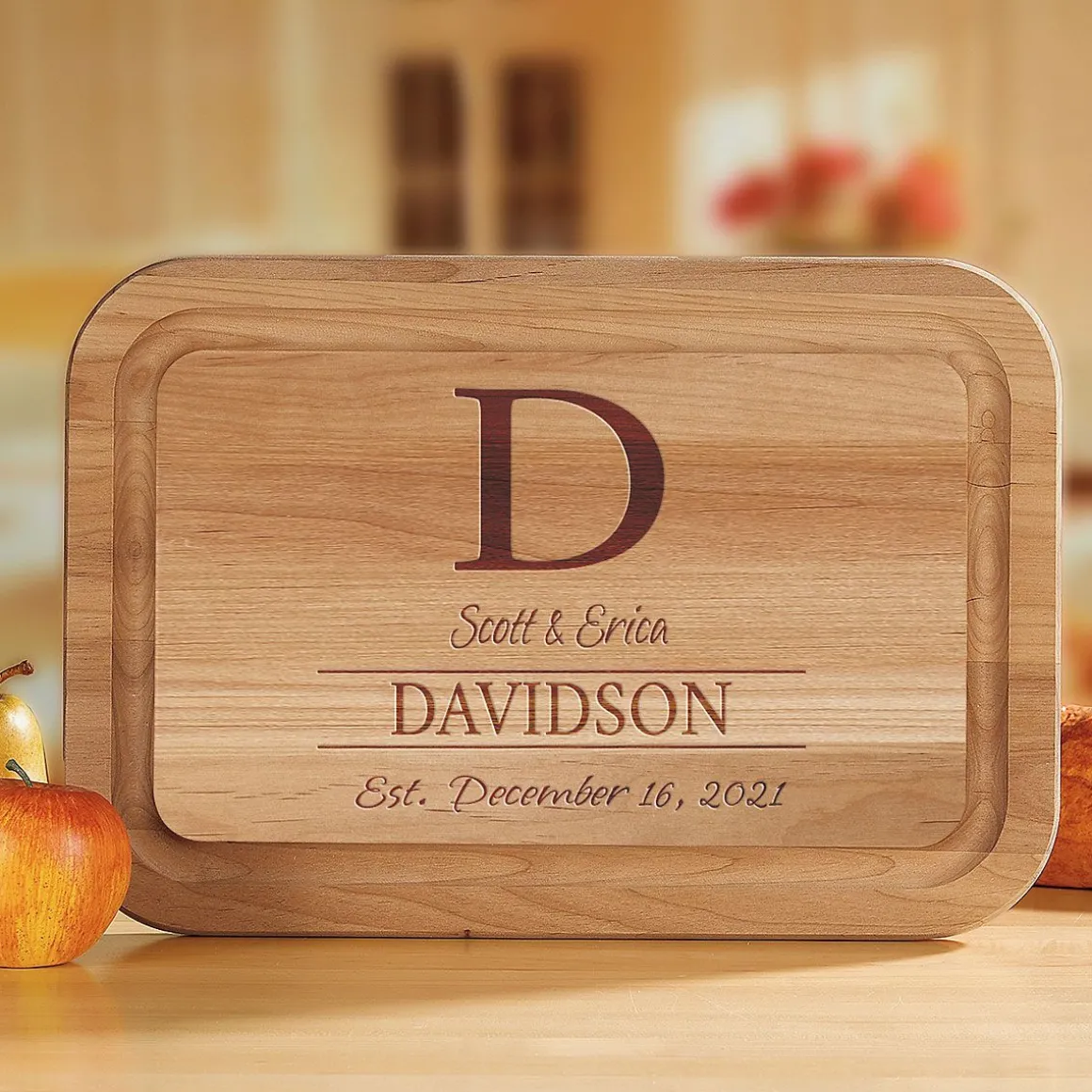 Initial Personalized Wood Cutting Board