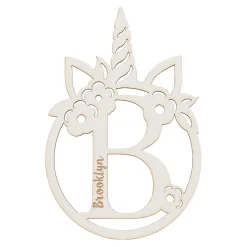 Initial Unicorn Personalized Wooden Plaque