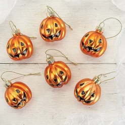 Jack O' Lantern Glass Ornaments