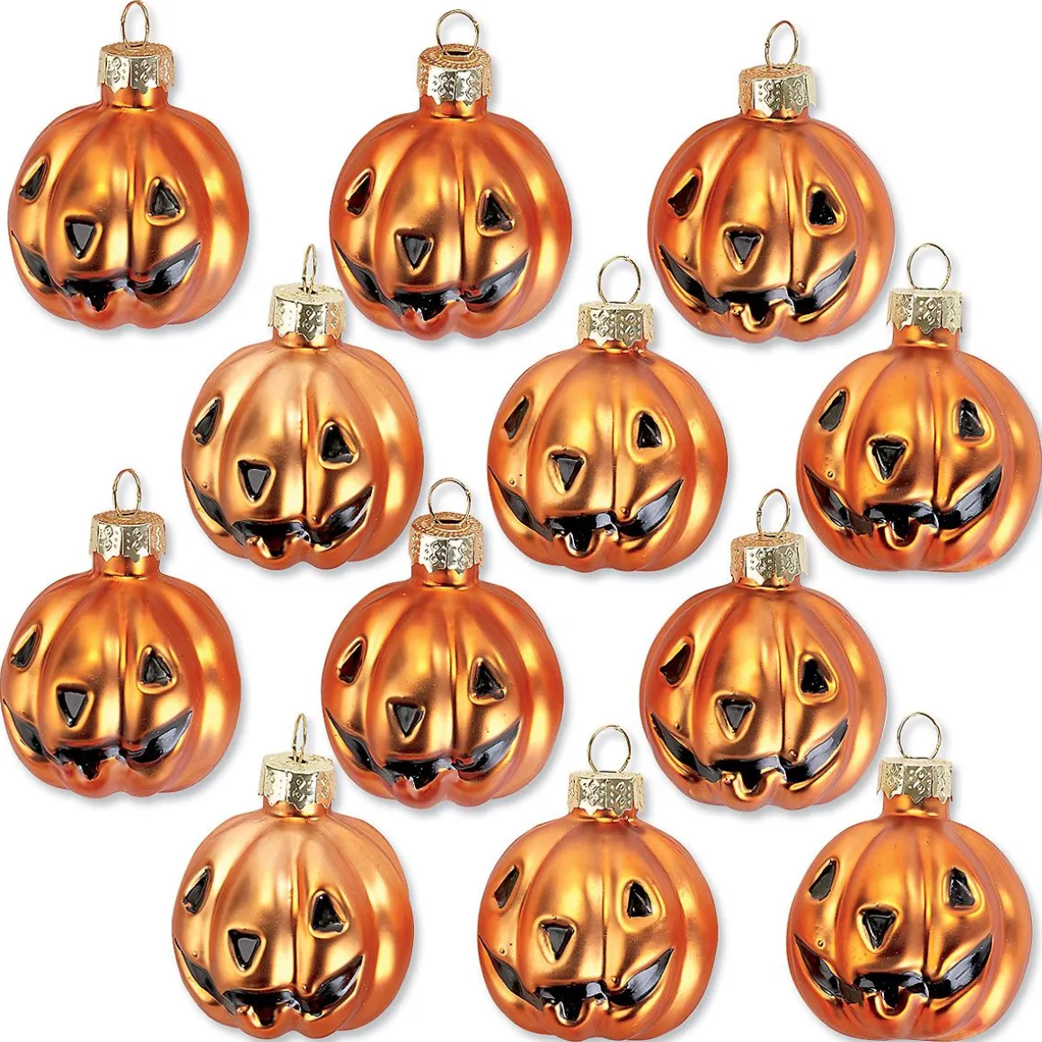 Jack O' Lantern Glass Ornaments