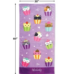Kitten Cupcake Personalized Towel