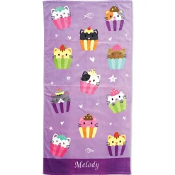 Kitten Cupcake Personalized Towel