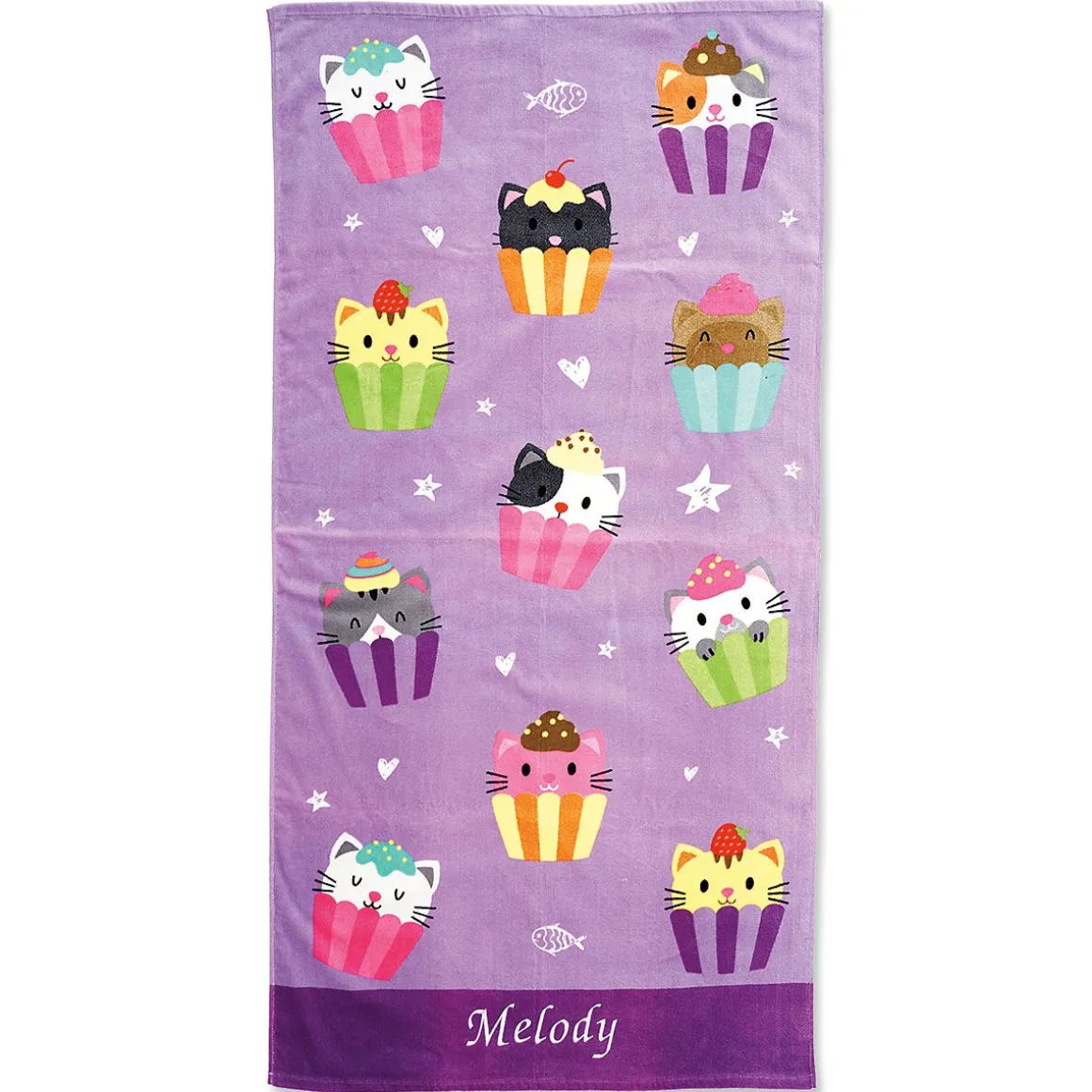 Kitten Cupcake Personalized Towel