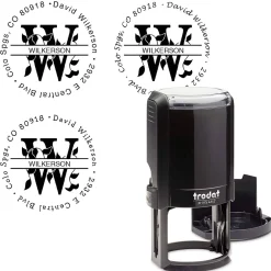 Last Name Initial Round Address Stamp
