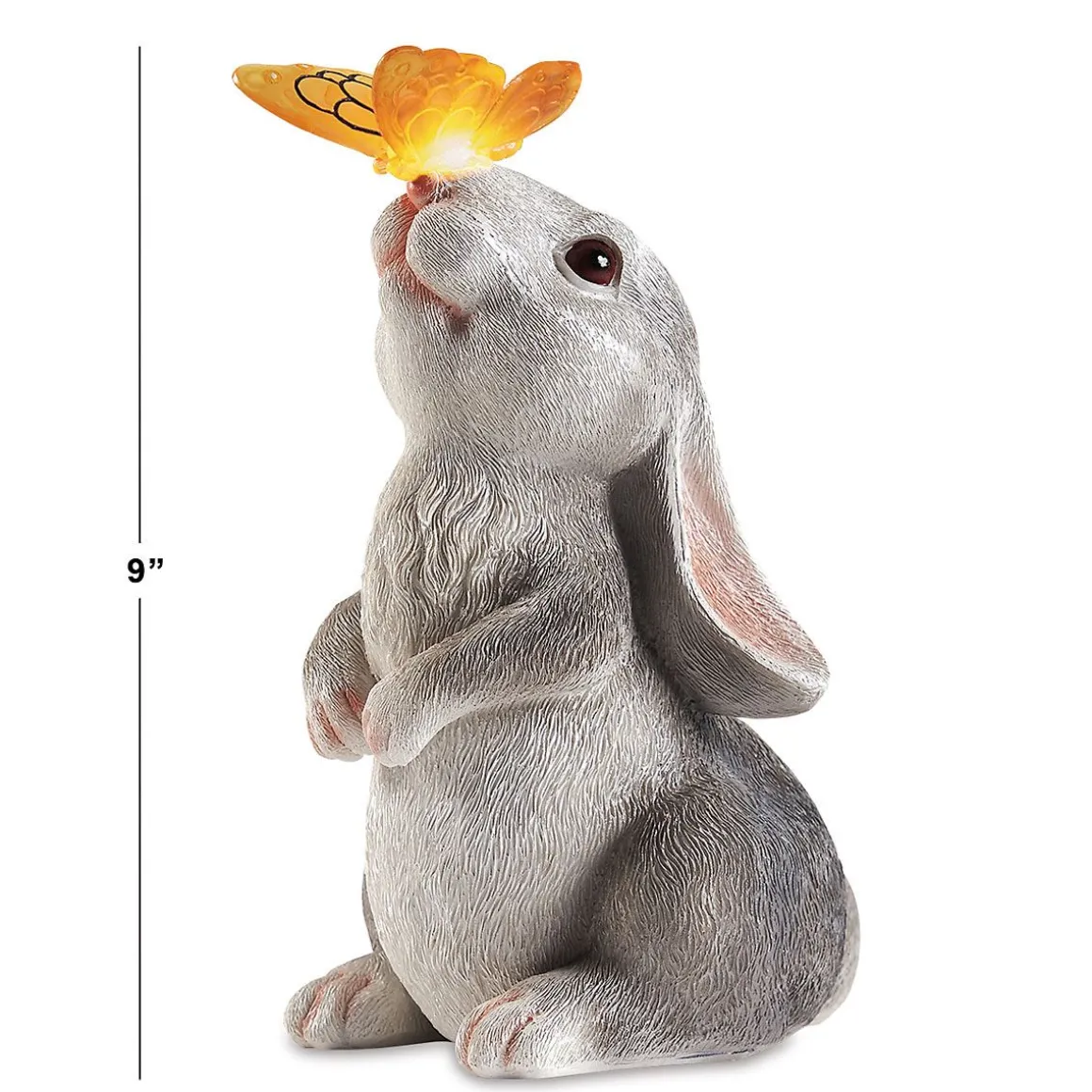 LED Bunny with Butterfly Figurine