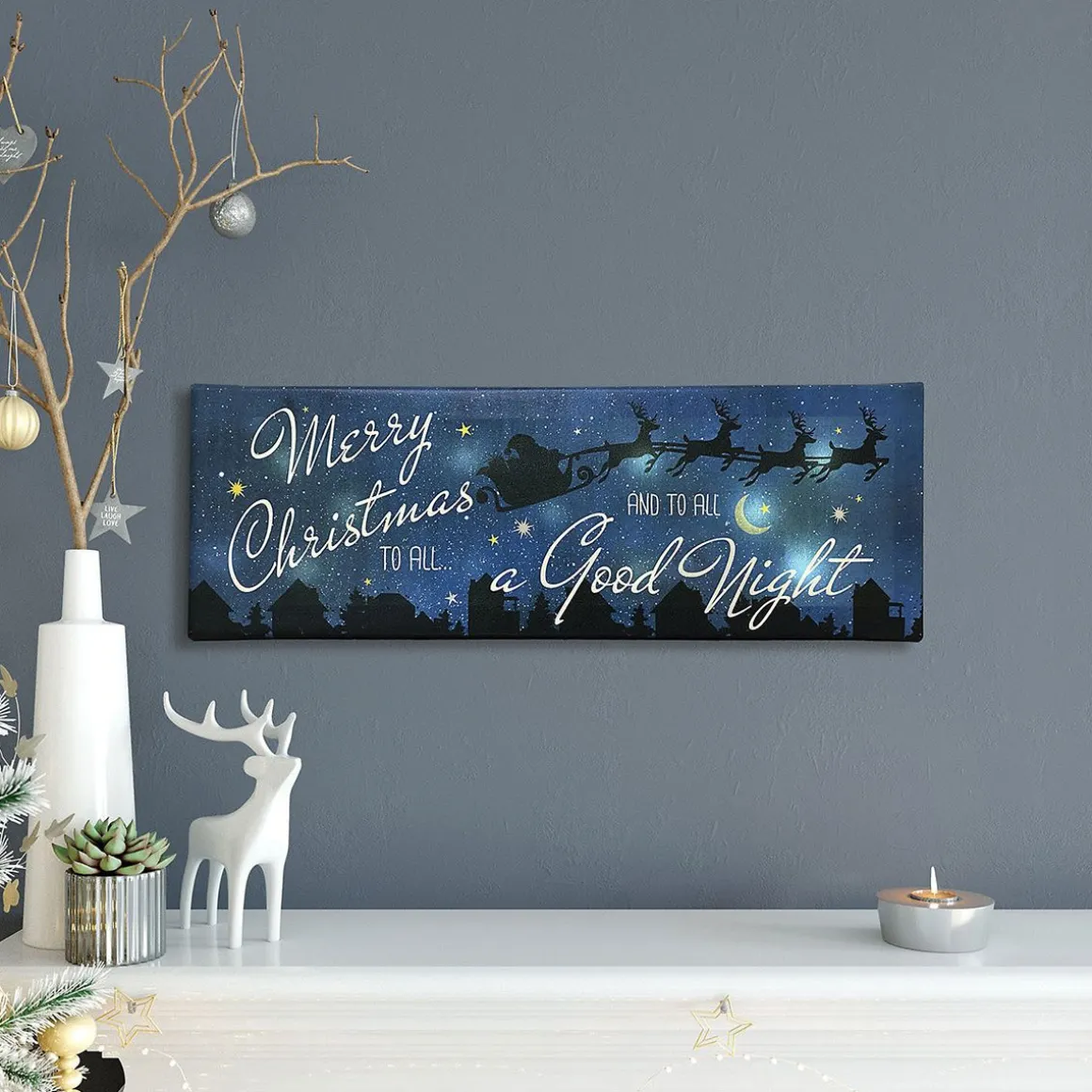 LED Merry Christmas to All Canvas