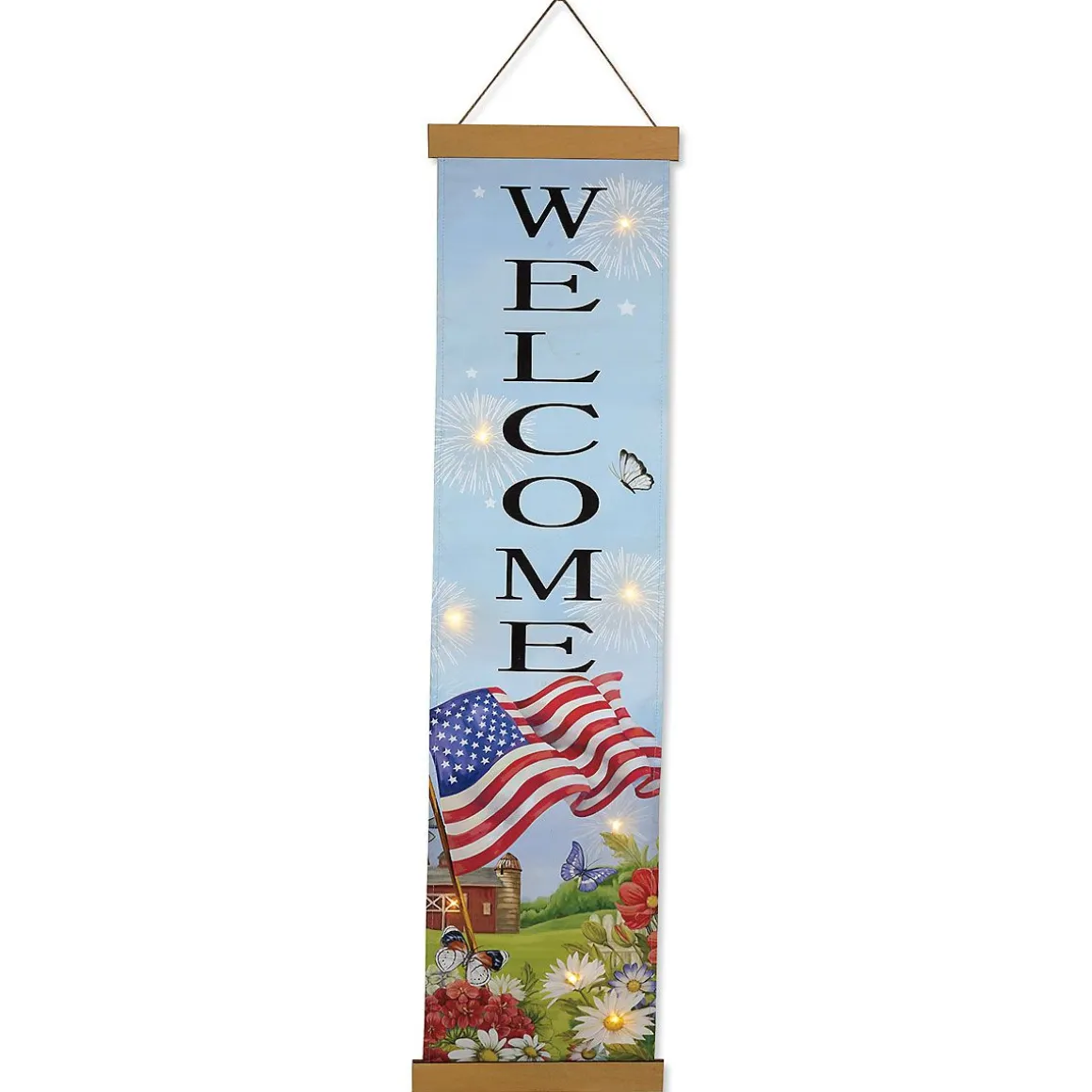 LED Patriotic Welcome Door Banner