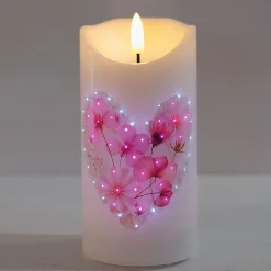 LED Vintage Floral Candle
