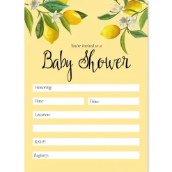 Lemons Baby Shower Fill In The Blank Invitations