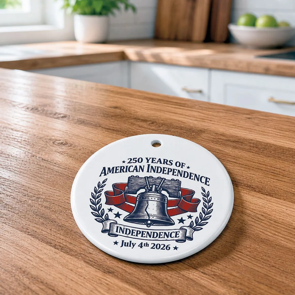 Liberty Bell Round Ornament