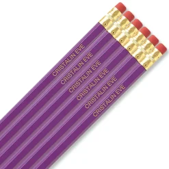 #2 Light Purple Personalized Hardwood Pencils