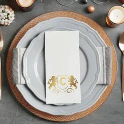 Lion Initial Foil Stamped Disposable Hand Towels