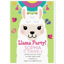Llama Festival Birthday Personalized Invitation