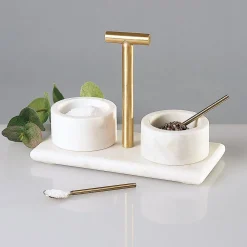 Marble Condiment Set