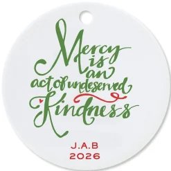Mercy Round Christmas Personalized Ornament