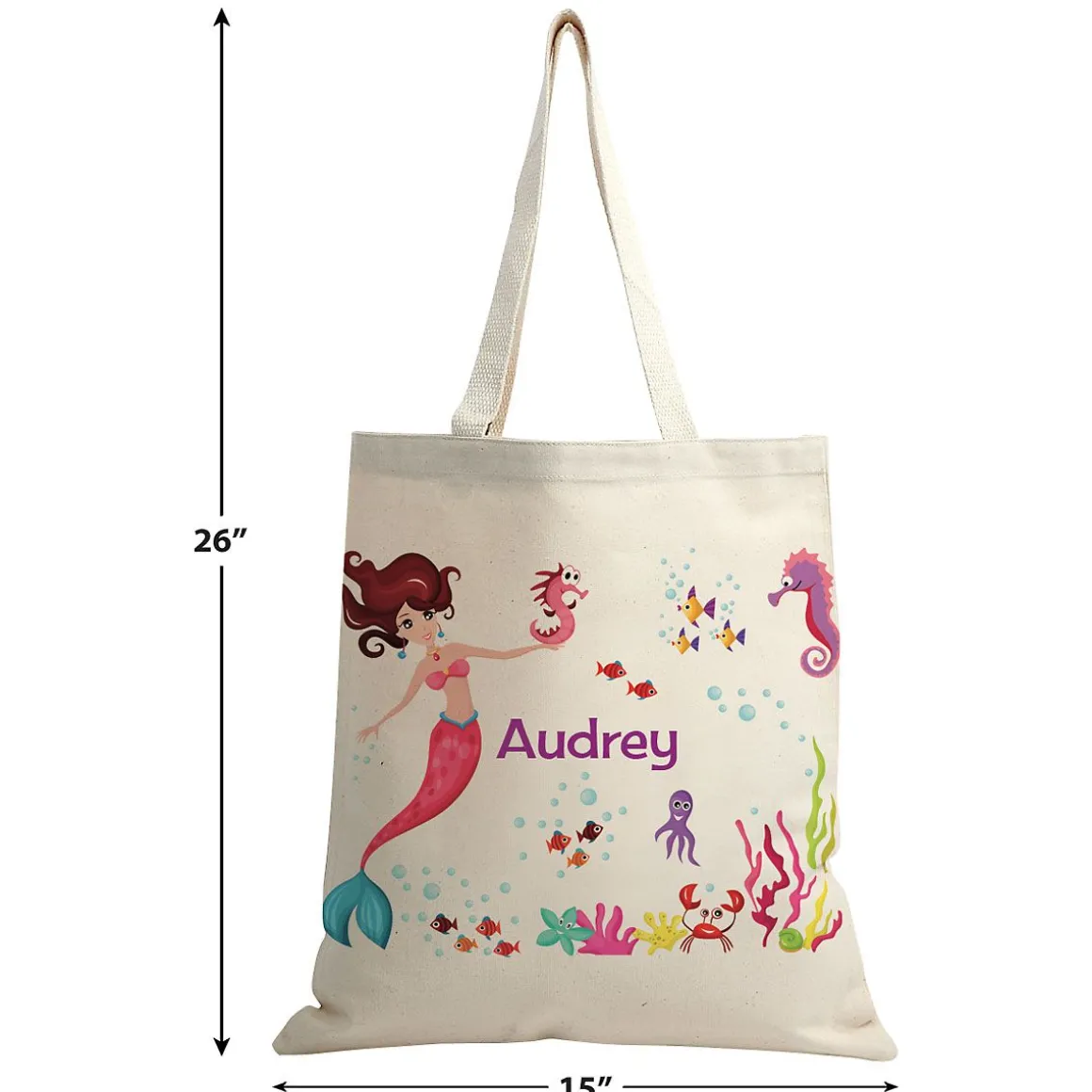 Mermaid Personalized Canvas Tote
