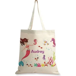Mermaid Personalized Canvas Tote