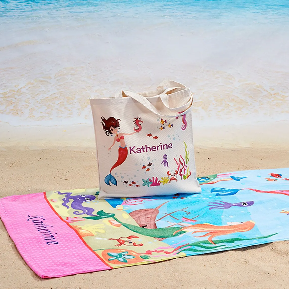 Mermaid Personalized Canvas Tote