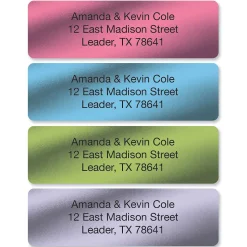 Metallic Rainbow Rolled Address Label