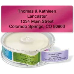 Metallic Rainbow Rolled Address Label
