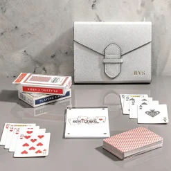 Monogrammed Rowan Travel Bridge Card Set