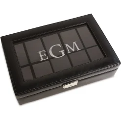Monogrammed 10-Slot Watch Box