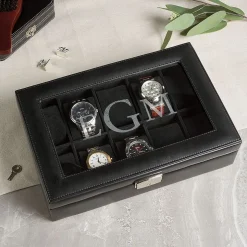 Monogrammed 10-Slot Watch Box