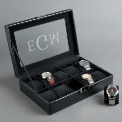 Monogrammed 10-Slot Watch Box