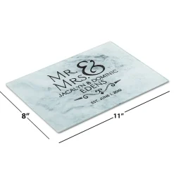 Mr. & Mrs. Personalized Glass Cutting Board