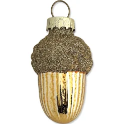 Mushroom and Acorn Glass Ornaments