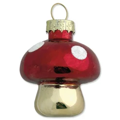 Mushroom and Acorn Glass Ornaments