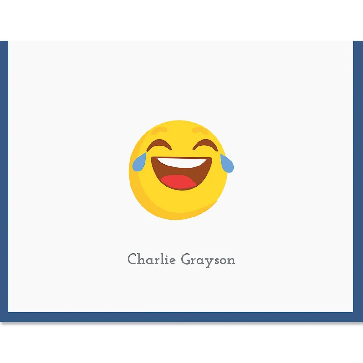 Navy LOL Emoji Note Cards