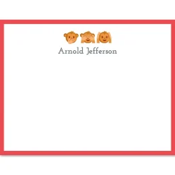 No Evil Monkey Emoji Correspondence Cards