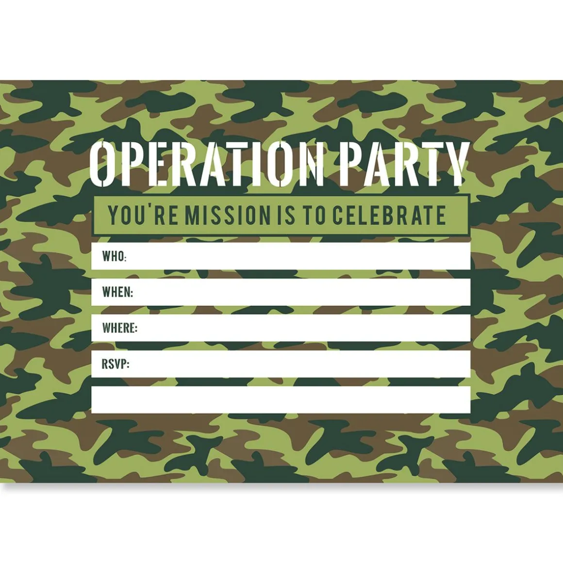Operation Party Birthday Fill In The Blank Invitations