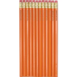 #2 Orange Personalized Hardwood Pencils