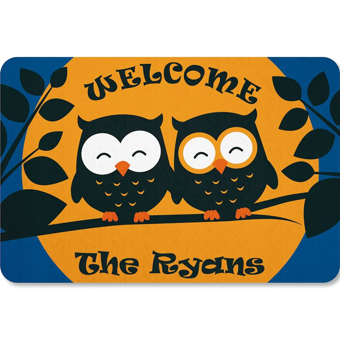 Owl Personalized Halloween Doormat