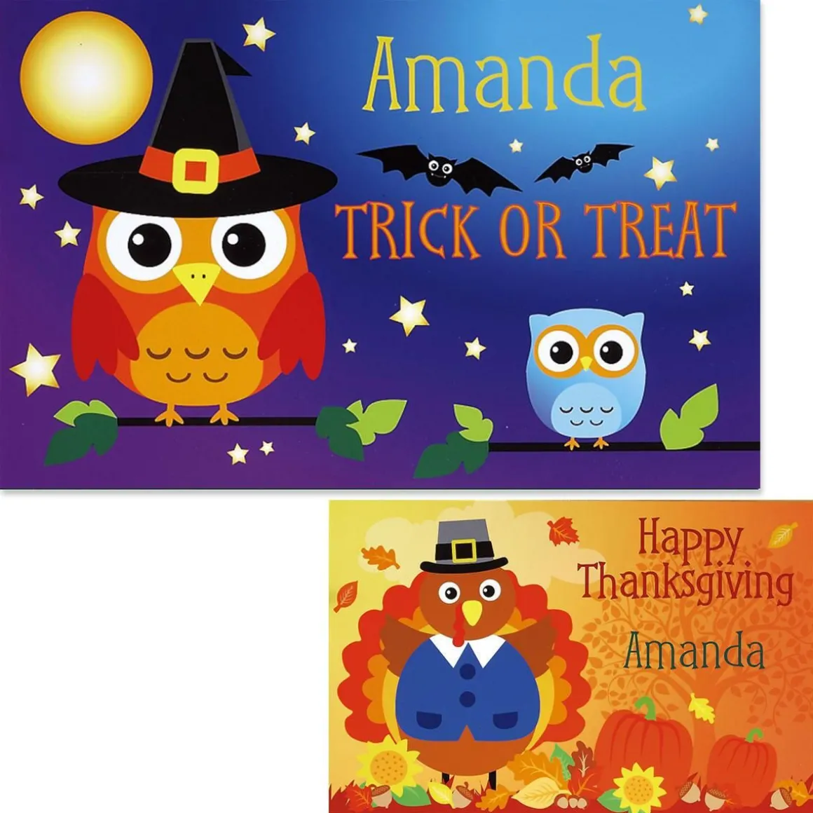 Owls Autumn Personalized Placemat
