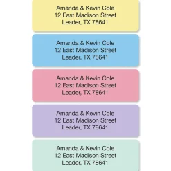 Pastel Rainbow Standard Rolled Return Address Labels