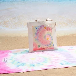 Pastel Tie Dye Personalized Canvas Tote