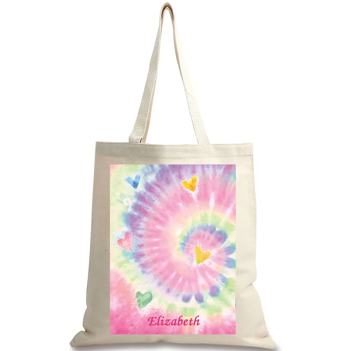Pastel Tie Dye Personalized Canvas Tote