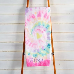 Pastel Tie-Dye Personalized Towel