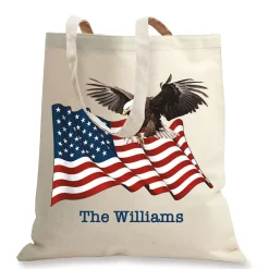 Patriotic Eagle Canvas Tote