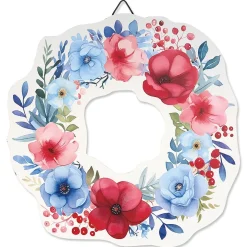 Patriotic Florals Wreath Plaque