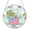 Patriotic Suncatcher with Chain Hanger