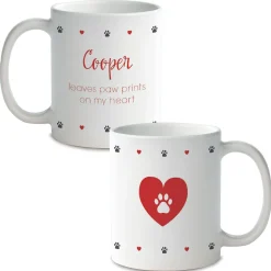 Paw Print Personalized Ceramic Mug