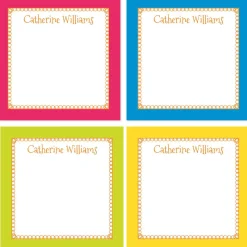 Personalized Bright Borders Note Sheets in a Cube