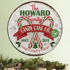Personalized Candy Cane Co. Tin Sign