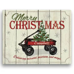 Personalized Christmas Wagon Canvas