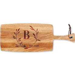 Personalized Circle Laurel Paddle Cutting Board