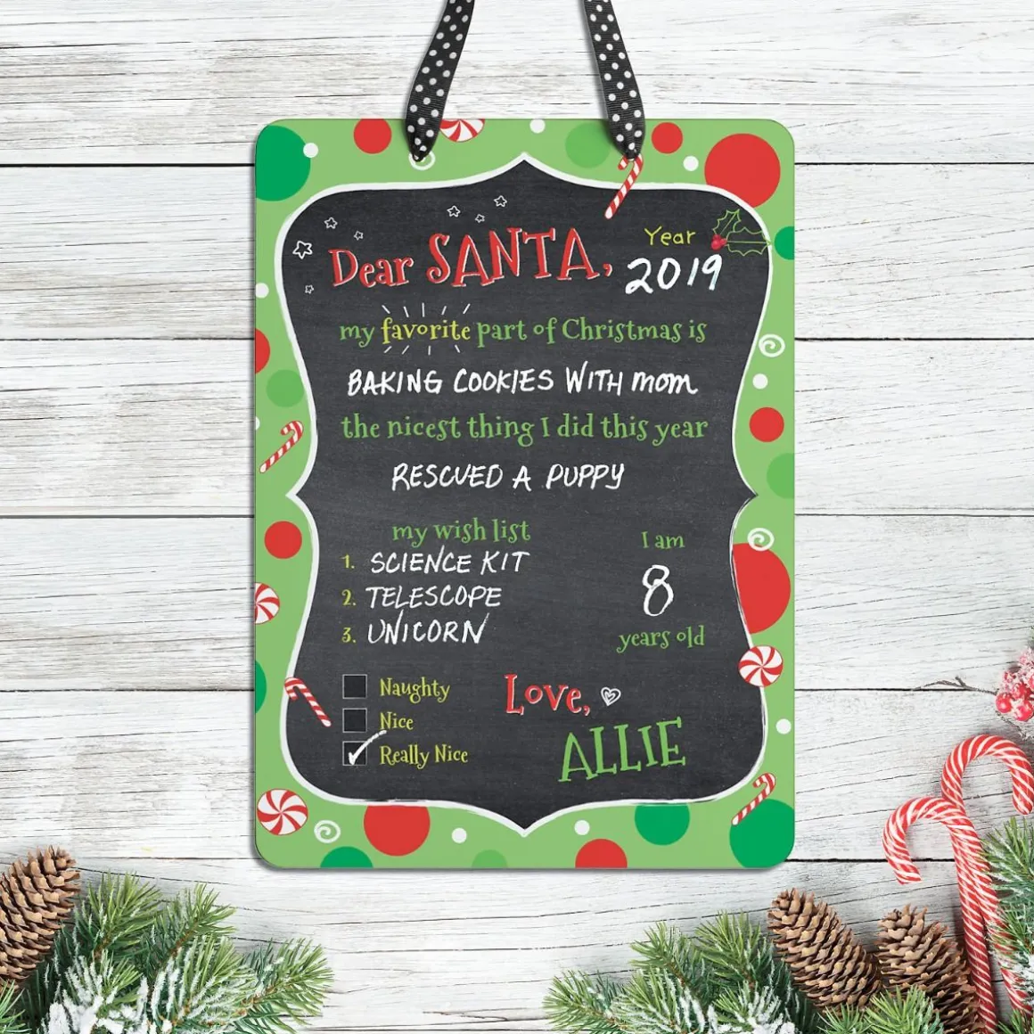 Personalized Dear Santa Christmas Plaque